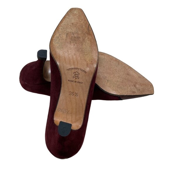 Carla Marchetti Italian Womens Burgundy Leather Shoes Size 6 36.5 SKU 1455 - Picture 5 of 5